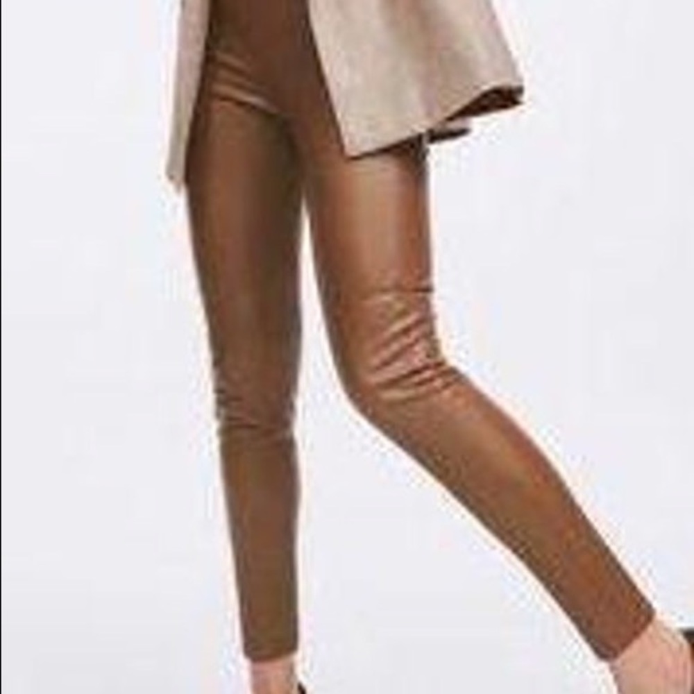 Zara High Waisted Faux Leather Pants